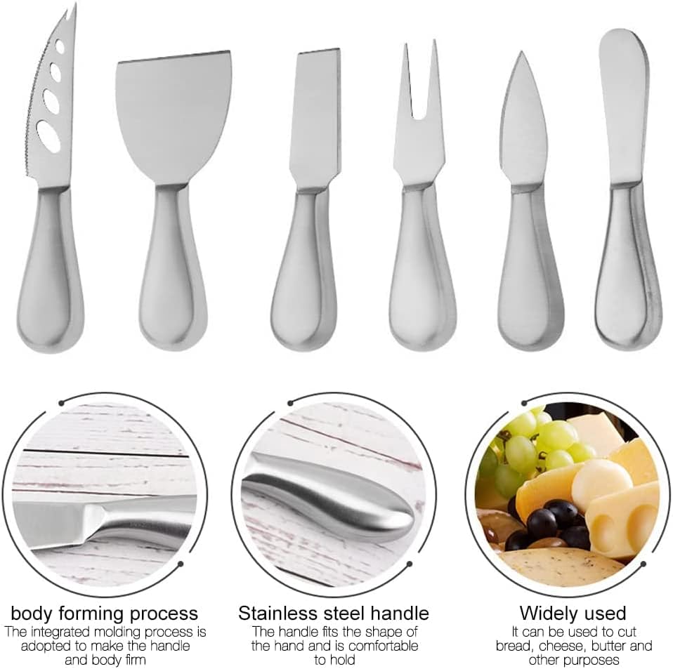 Premium Stainless Steel Cheese Tool Set - 4 Piece Cheese Knife Set - Cut, Spread All Your Favorite Cheeses
