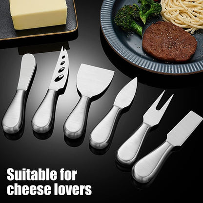 Premium Stainless Steel Cheese Tool Set - 4 Piece Cheese Knife Set - Cut, Spread All Your Favorite Cheeses