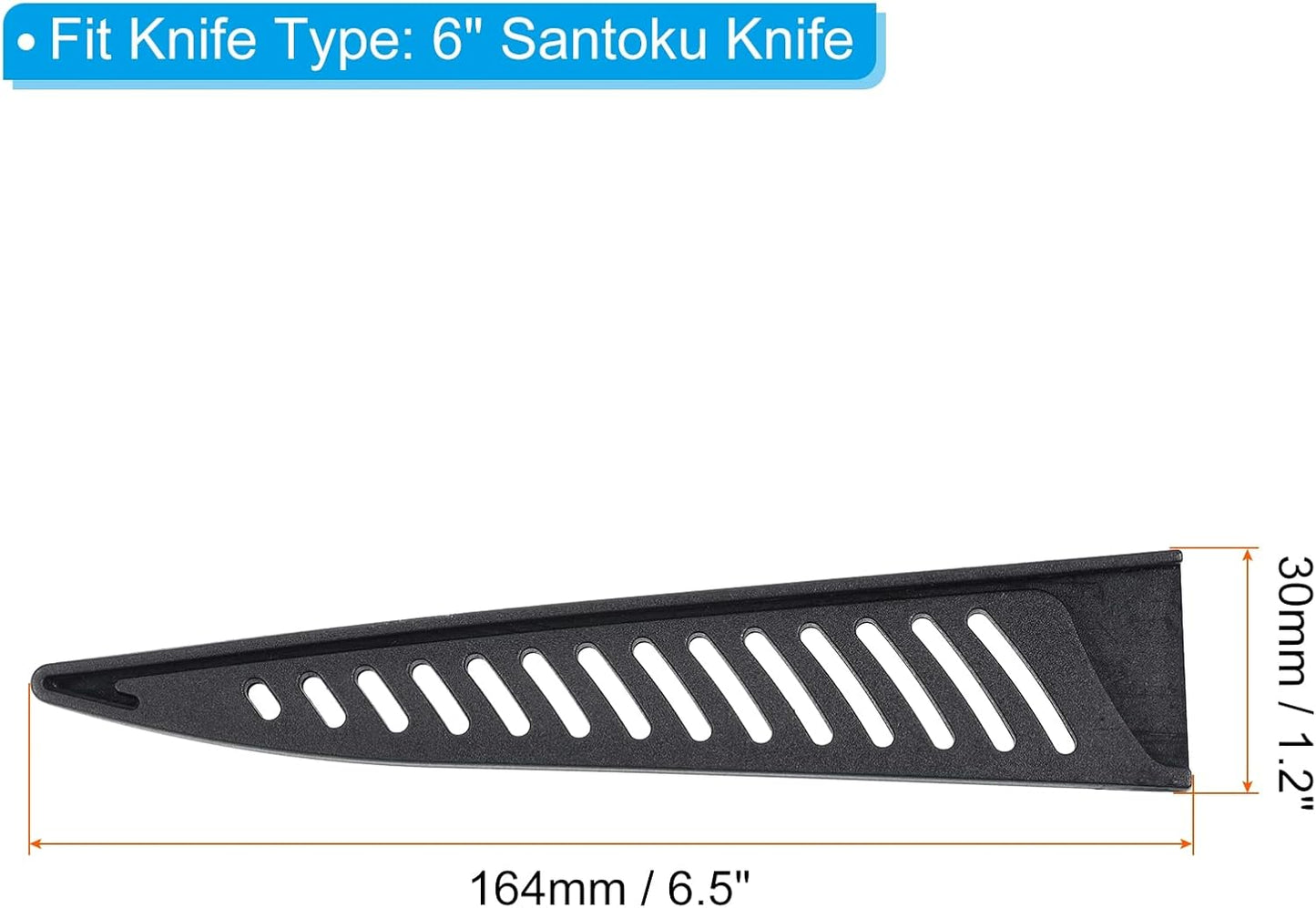 PP Safety Knife Cover Sleeves for 6" Boning Knife, 2 Pack Knives Edge Guard Blade Protector Universal Knife Sheath for Kitchen, Black