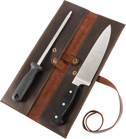 Leather Chef Knife Sheath,Single Chef Knife Case Bag Roll for Traval,Sheaths for Chef's Kitchen knives,Tool Organizer Pouch Culinary Accessories Cooking Tools Roll,Gifts for Men