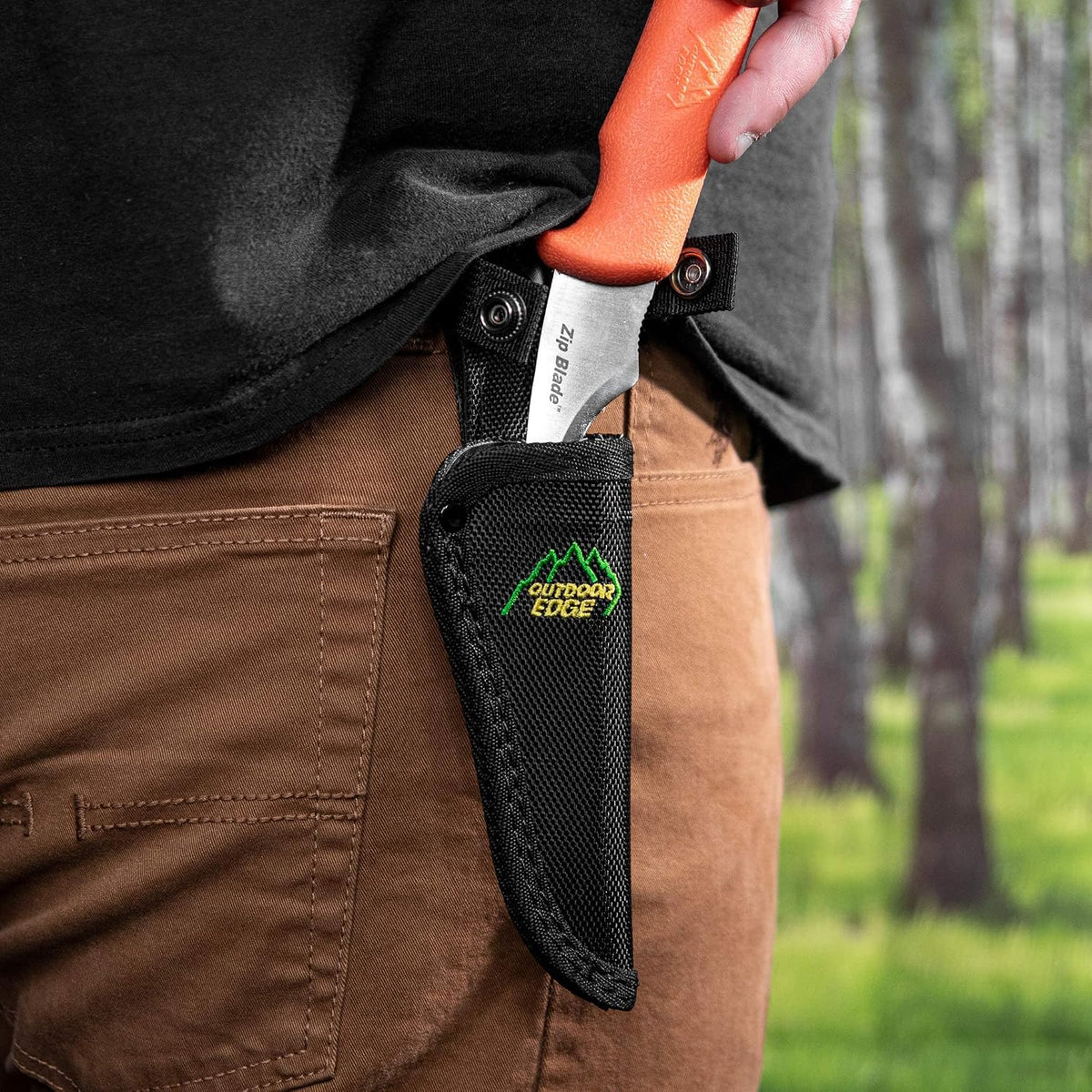 Zip Blade - 4.0" Fixed Blade Hunting Knife for Skinning and Gutting Big Game - Includes Black Nylon Belt Sheath - Deer Gutting Knives