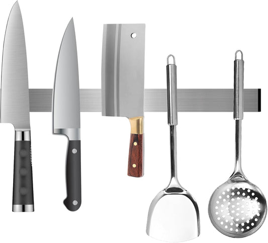 Magnetic Knife Strips, Magnetic Knife Holder for Wall 12 Inch | Knife Magnetic Strip, Refrigerator Mount Compatible, Kitchen Utensil Holder, Metal Tool Holder, Kitchen Organizer