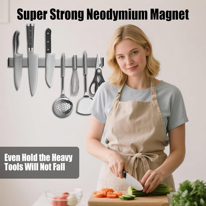 Magnetic Knife Strips, Magnetic Knife Holder for Wall 12 Inch | Knife Magnetic Strip, Refrigerator Mount Compatible, Kitchen Utensil Holder, Metal Tool Holder, Kitchen Organizer