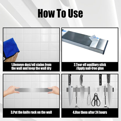 Magnetic Knife Strips, Magnetic Knife Holder for Wall 12 Inch | Knife Magnetic Strip, Refrigerator Mount Compatible, Kitchen Utensil Holder, Metal Tool Holder, Kitchen Organizer