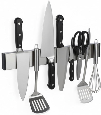 Magnetic Knife Strips, Magnetic Knife Holder for Wall 12 Inch | Knife Magnetic Strip, Refrigerator Mount Compatible, Kitchen Utensil Holder, Metal Tool Holder, Kitchen Organizer
