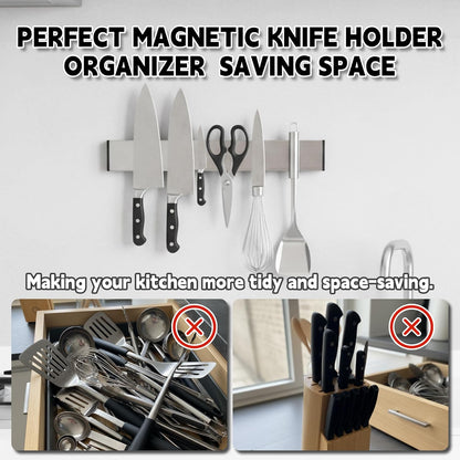 Magnetic Knife Strips, Magnetic Knife Holder for Wall 12 Inch | Knife Magnetic Strip, Refrigerator Mount Compatible, Kitchen Utensil Holder, Metal Tool Holder, Kitchen Organizer