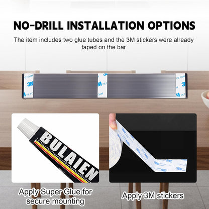 Magnetic Knife Strips, Magnetic Knife Holder for Wall 12 Inch | Knife Magnetic Strip, Refrigerator Mount Compatible, Kitchen Utensil Holder, Metal Tool Holder, Kitchen Organizer