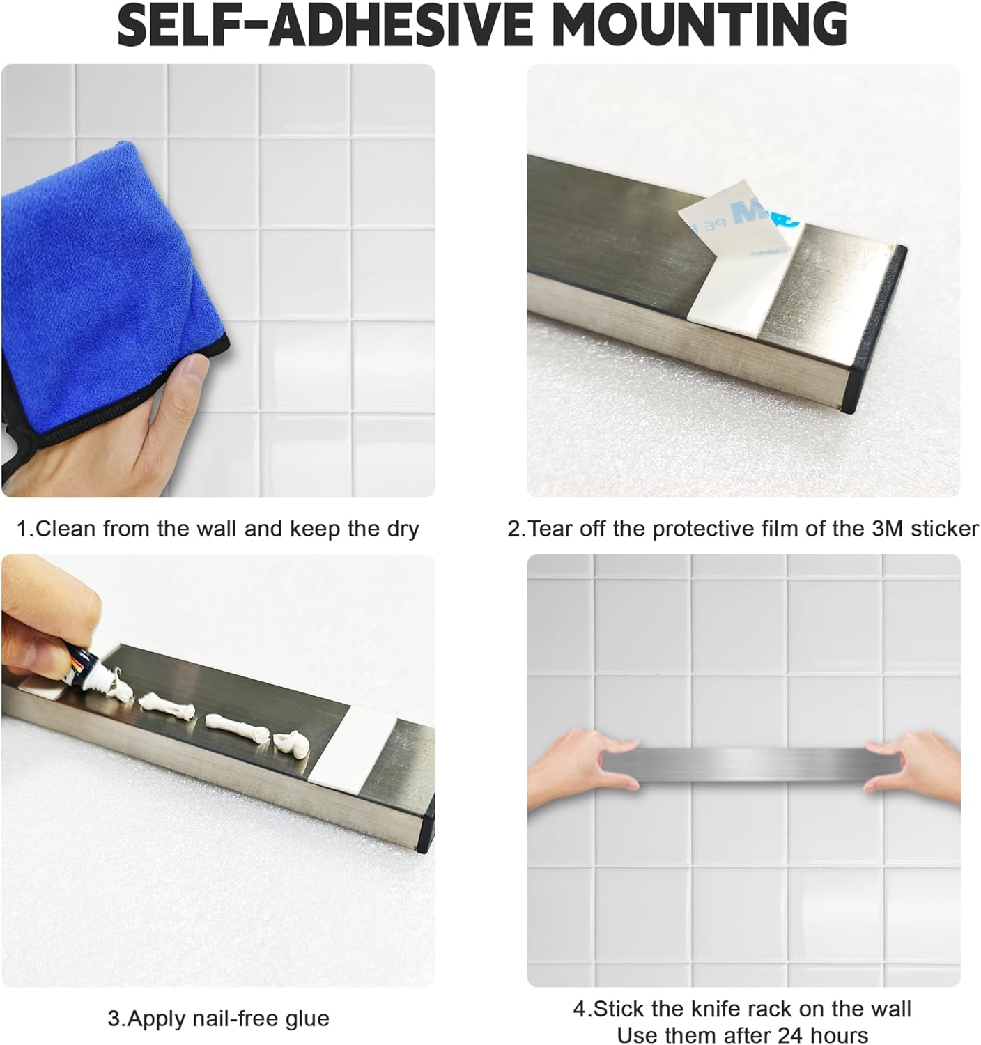 Magnetic Knife Strips, Magnetic Knife Holder for Wall 12 Inch | Knife Magnetic Strip, Refrigerator Mount Compatible, Kitchen Utensil Holder, Metal Tool Holder, Kitchen Organizer
