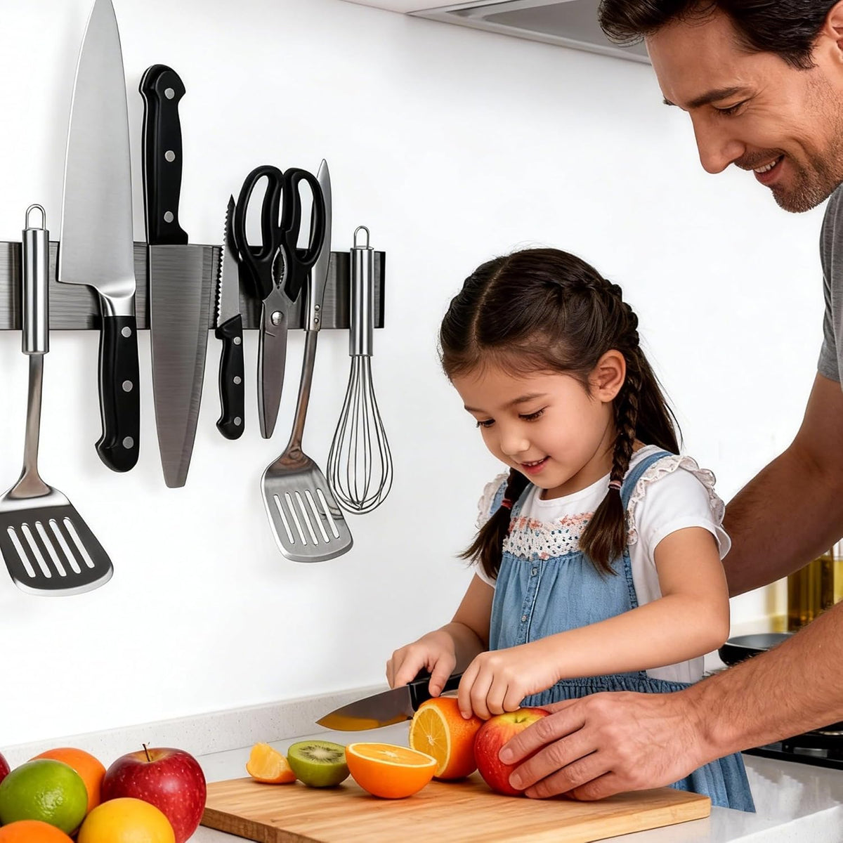 Magnetic Knife Strips, Magnetic Knife Holder for Wall 12 Inch | Knife Magnetic Strip, Refrigerator Mount Compatible, Kitchen Utensil Holder, Metal Tool Holder, Kitchen Organizer