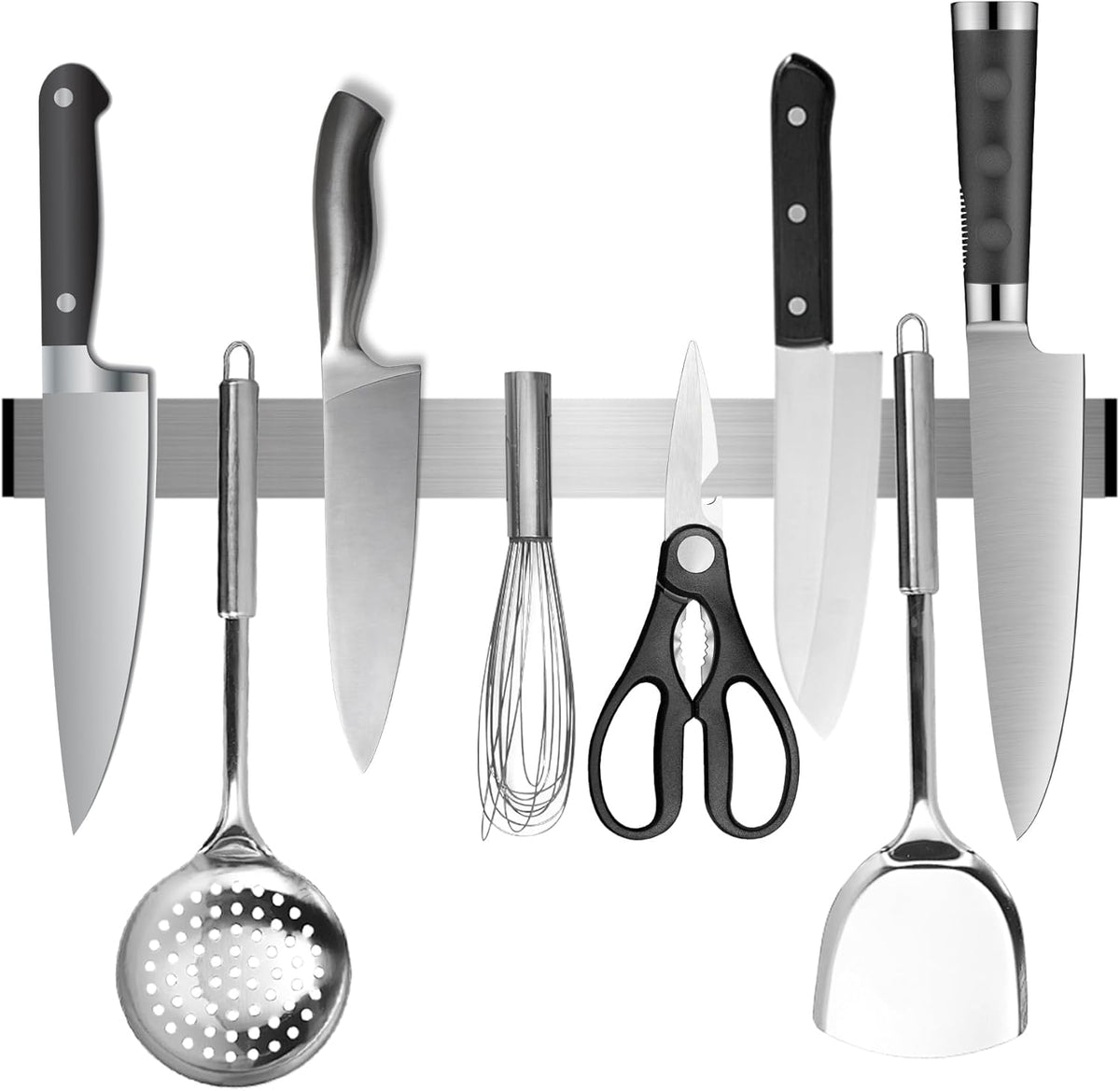 Magnetic Knife Strips, Magnetic Knife Holder for Wall 12 Inch | Knife Magnetic Strip, Refrigerator Mount Compatible, Kitchen Utensil Holder, Metal Tool Holder, Kitchen Organizer