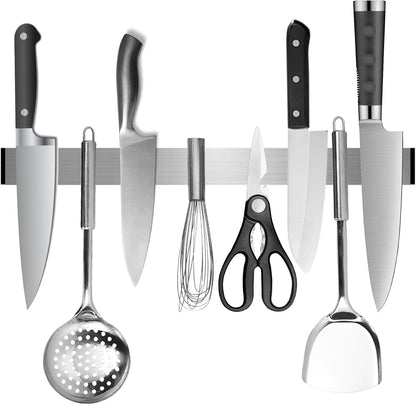 Magnetic Knife Strips, Magnetic Knife Holder for Wall 12 Inch | Knife Magnetic Strip, Refrigerator Mount Compatible, Kitchen Utensil Holder, Metal Tool Holder, Kitchen Organizer