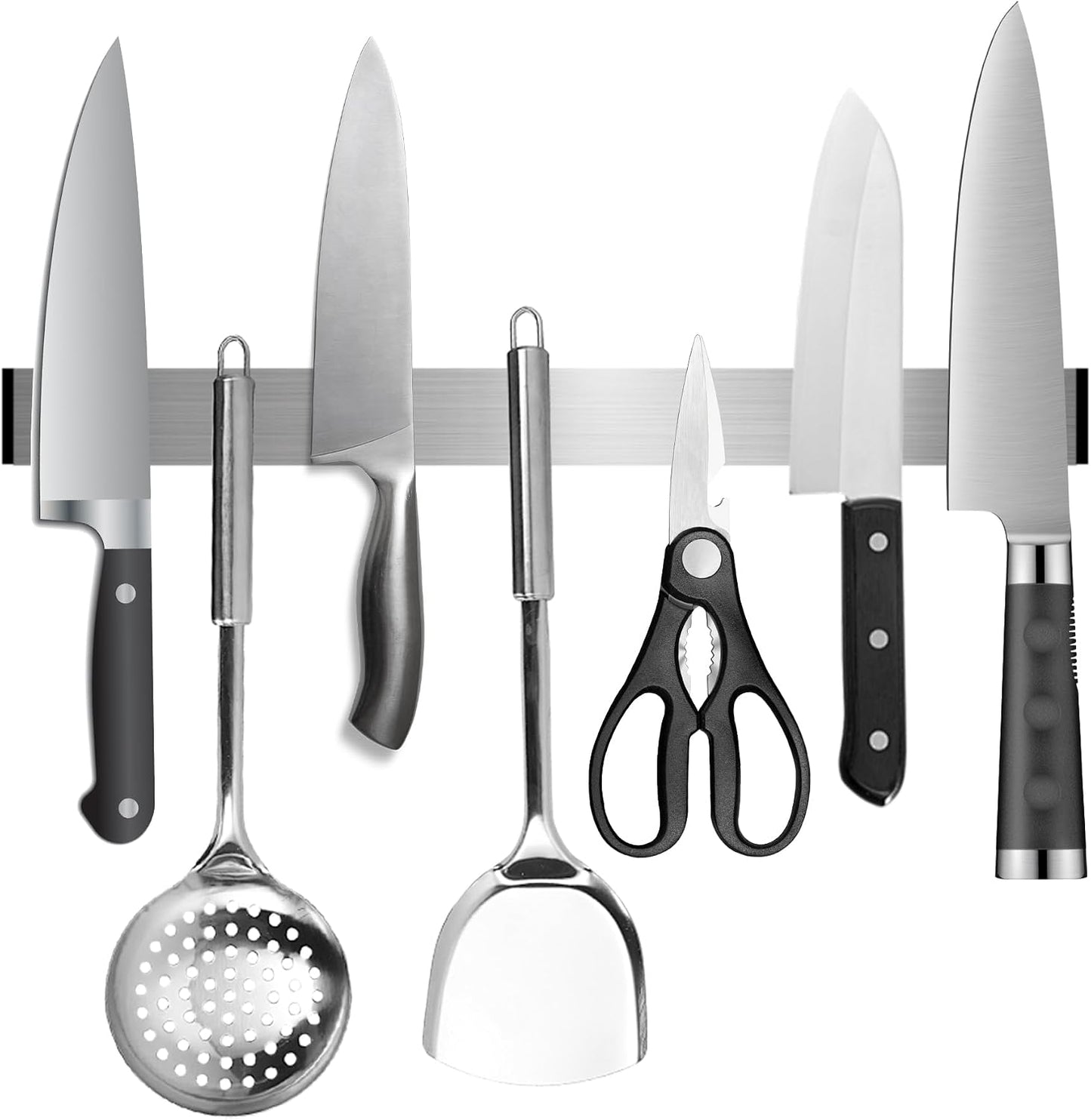 Magnetic Knife Strips, Magnetic Knife Holder for Wall 12 Inch | Knife Magnetic Strip, Refrigerator Mount Compatible, Kitchen Utensil Holder, Metal Tool Holder, Kitchen Organizer