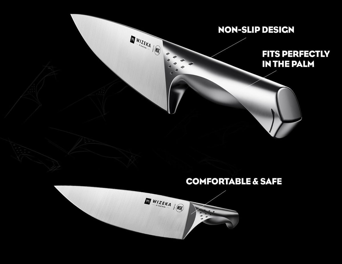 Knife Set with Block 15Pcs, High Carbon Stainless Steel, Razor-Sharp
