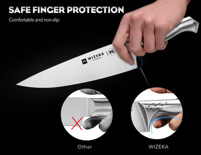 Knife Set with Block 15Pcs, High Carbon Stainless Steel, Razor-Sharp