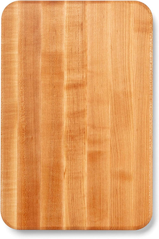 Chop-N-Slice Series Rectangular Wooden Maple Cutting Board | 18”x12" – 1.25” Thick, 8-lb Reversible Butcher Block with Eased Corners, Edge-Grain & Finger Grips – Made in the USA