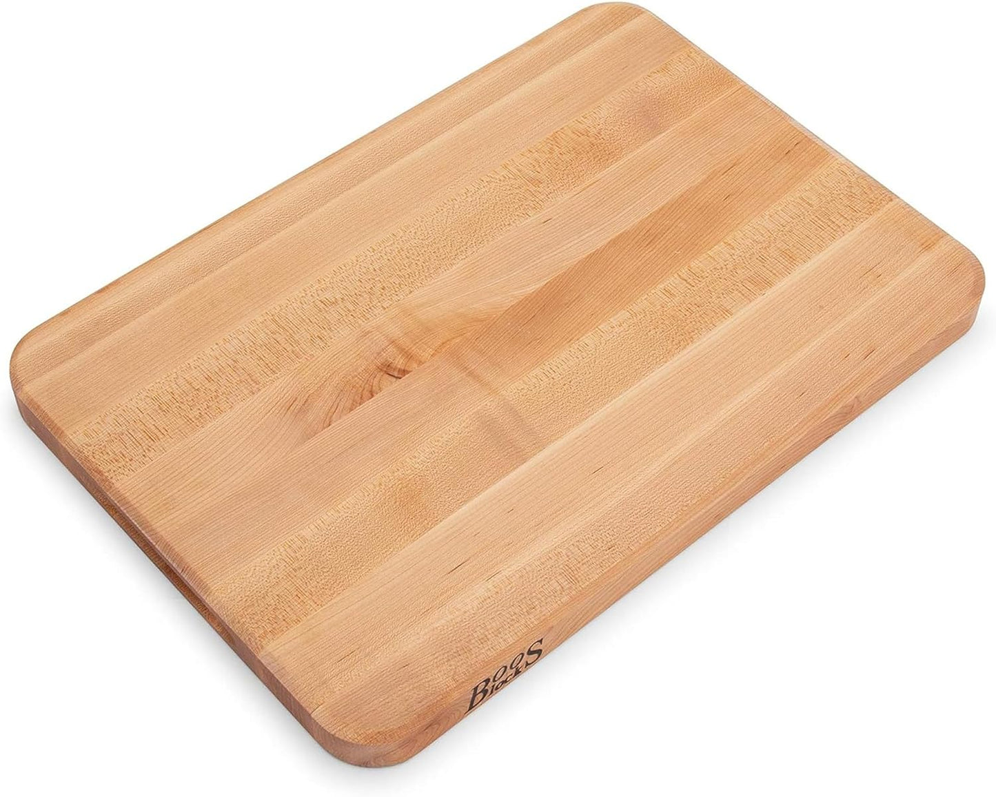 Chop-N-Slice Series Rectangular Wooden Maple Cutting Board | 18”x12" – 1.25” Thick, 8-lb Reversible Butcher Block with Eased Corners, Edge-Grain & Finger Grips – Made in the USA