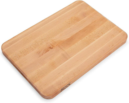 Chop-N-Slice Series Rectangular Wooden Maple Cutting Board | 18”x12" – 1.25” Thick, 8-lb Reversible Butcher Block with Eased Corners, Edge-Grain & Finger Grips – Made in the USA