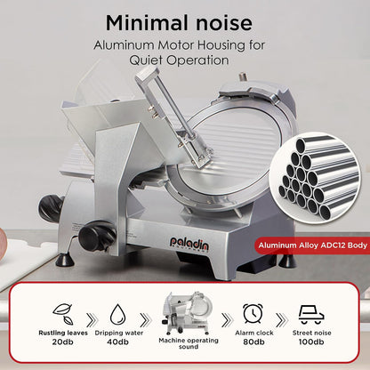 12" Commercial Manual Meat Slicer, 2/5 HP Gravity Feed Electric Meat Slicer, deli meat cutter, Lunch Food Slicer, ham cutter with Adjustable Slicing for Semi-frozen Meat, Cheese