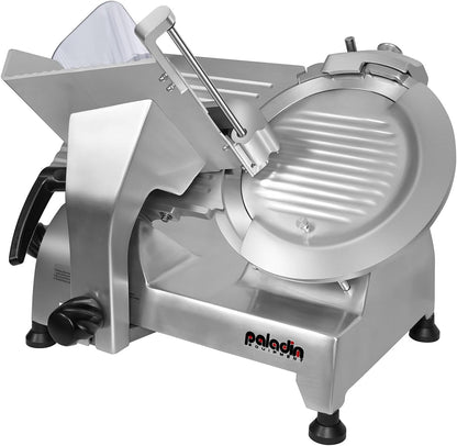 12" Commercial Manual Meat Slicer, 2/5 HP Gravity Feed Electric Meat Slicer, deli meat cutter, Lunch Food Slicer, ham cutter with Adjustable Slicing for Semi-frozen Meat, Cheese