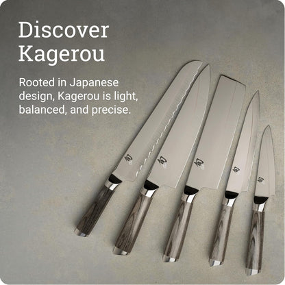 Kagerou 6.5" Nakiri Knife | Handcrafted Japanese Vegetable Knife, VG10 and VG2 Dual Core with 420J Steel Upper, Pakkawood Handle