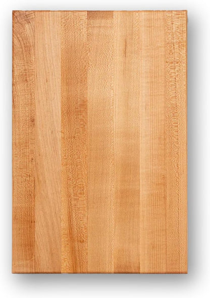 Platinum Commercial Series Rectangular Wooden Maple Cutting Board 24”x18” – 1.75” Thick, 21-lb Reversible Butcher Block with 1/4” Radius Edges, Edge-Grain & Finger Grips – Made in the USA