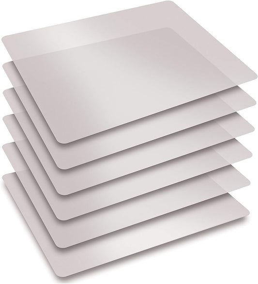 15" x 12" Extra Thick Flexible Frosted Clear Plastic Cutting Mats, Set of 6