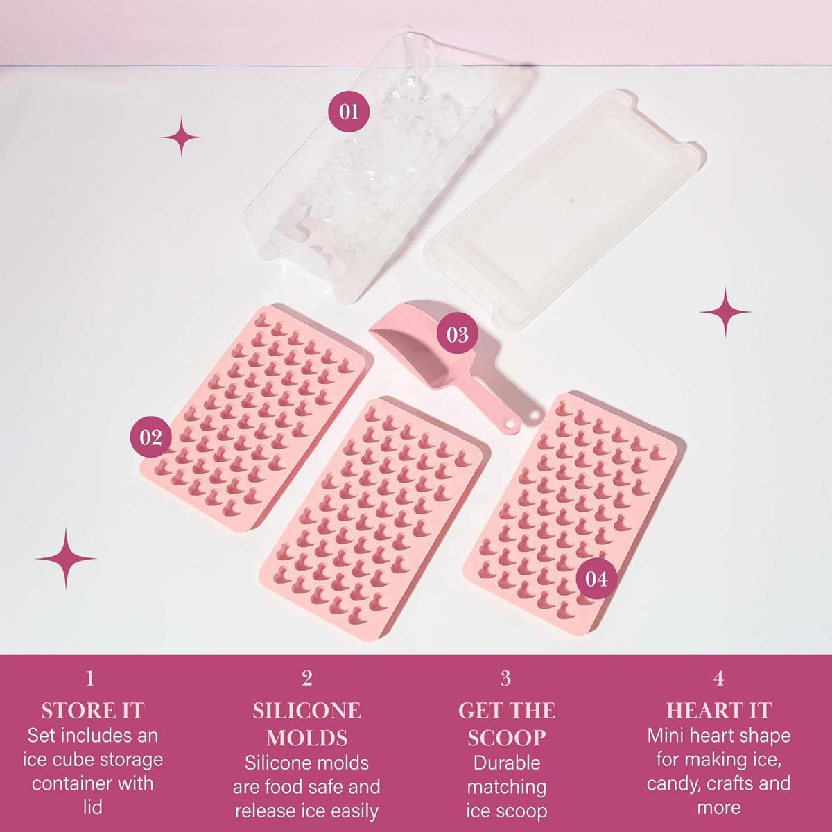 Paris Hilton Bamboo Cutting Board for Kitchen, Reversible Cutting Board and Cutlery Set with High Carbon Stainless Steel Knives and Blade Guards, Comfortable Handle Grips, 7-Piece Set, Gold and Pink