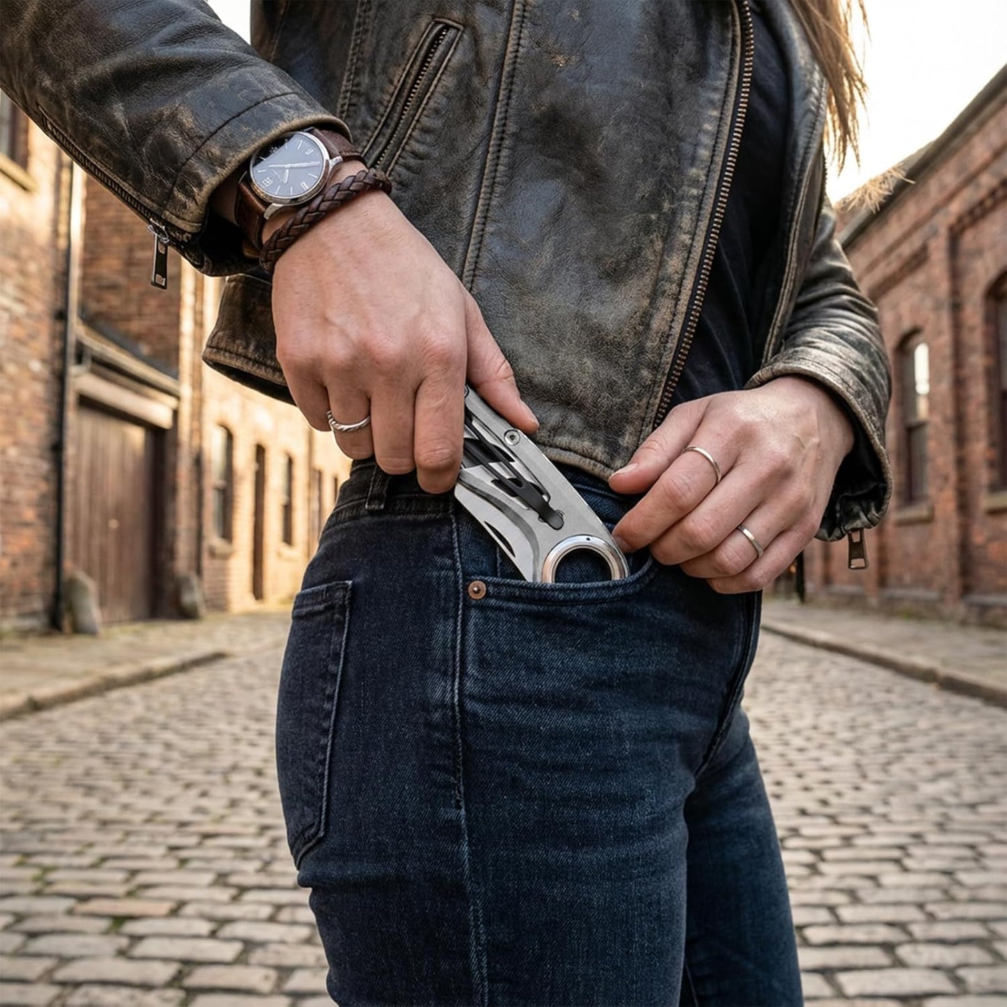 Folding Utility Knife Pocket Knife, Heavy-Duty Box Cutter with Aluminum Body, Quick-Change Blades, Anti Slip Finger Loop, Box Cutters for Home, Office, Warehouse, Durable Razor Knife, Box Knife - Grey