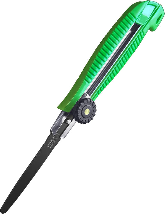 Box Cutter Retractable Heavy Duty Tool, Safety Corrugated Cardboard Cutter Knife, [Non-Stick Fluorine Coating Blade], Made in JAPAN, Green (DC-25F-1)