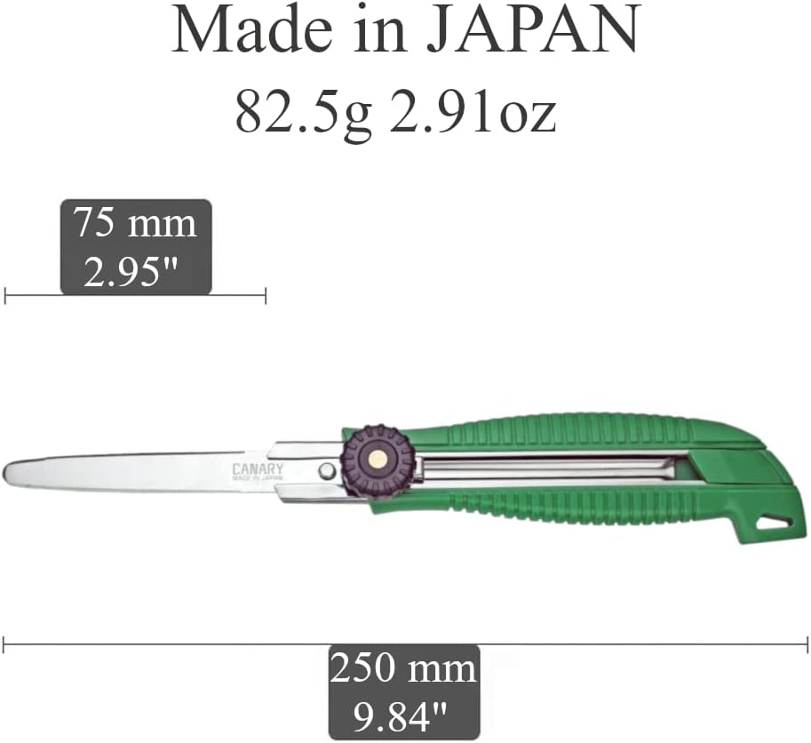 Box Cutter Retractable Heavy Duty Tool, Safety Corrugated Cardboard Cutter Knife, [Non-Stick Fluorine Coating Blade], Made in JAPAN, Green (DC-25F-1)