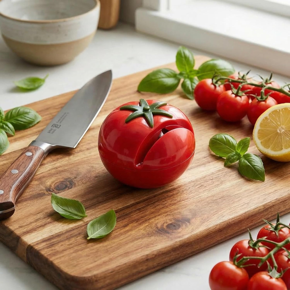 Tomato Shaped Manual Knife Sharpener Cute Kitchen Knife Sharpening Tool
