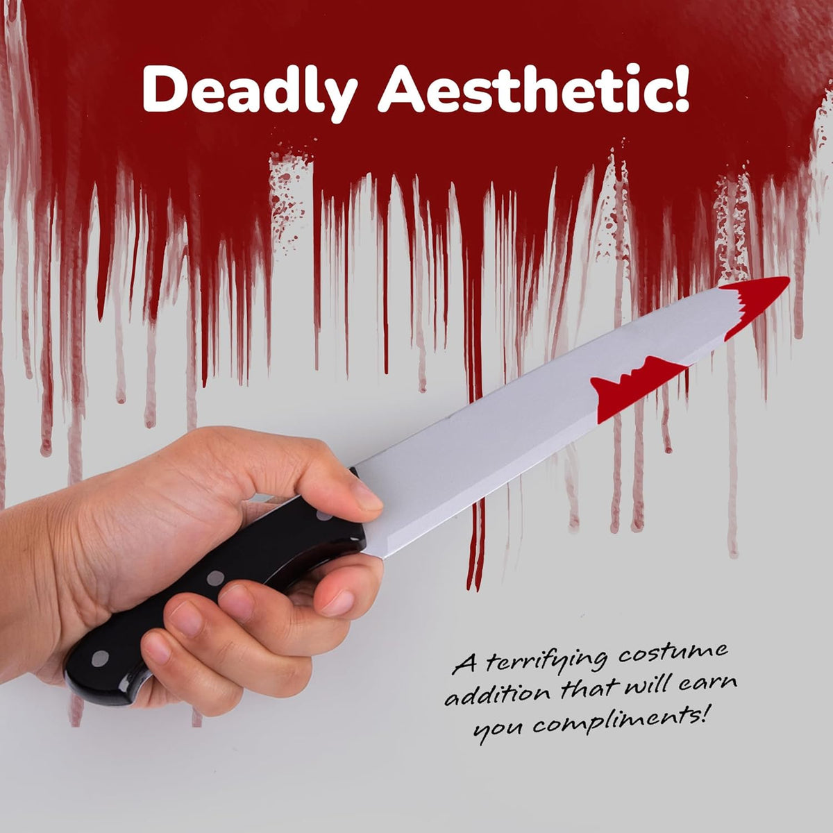 Fake Bloody Knife Set for Halloween - Bloody Knife Prop Set with Meat Cleaver and Kitchen Knife - Two Highly Detailed Plastic Knives for Halloween Costumes - Toy Knife Set with Blood