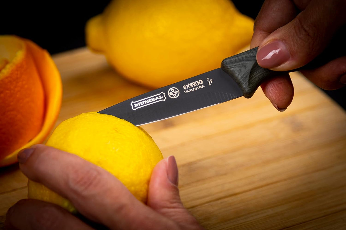 Stainless Steel, Set of 5 Black Kitchen Knives with Plastic Protectors, Ideal for All Cutting, Slicing, and Chopping Needs, Sleek Black Blades with Comfortable Ergonomic Handles