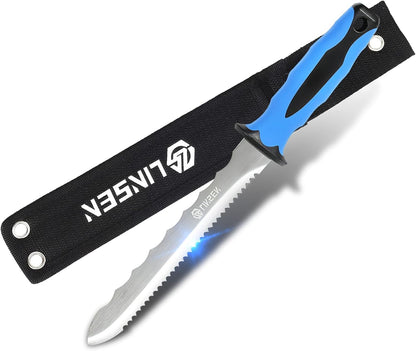 Stainless Steel Garden Knife with 11" Blade with New Handle, Double Side Utility Sod Cutter Lawn Repair Garden Knife with Nylon Sheath (YELLOW)