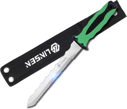 Stainless Steel Garden Knife with 11" Blade with New Handle, Double Side Utility Sod Cutter Lawn Repair Garden Knife with Nylon Sheath (YELLOW)