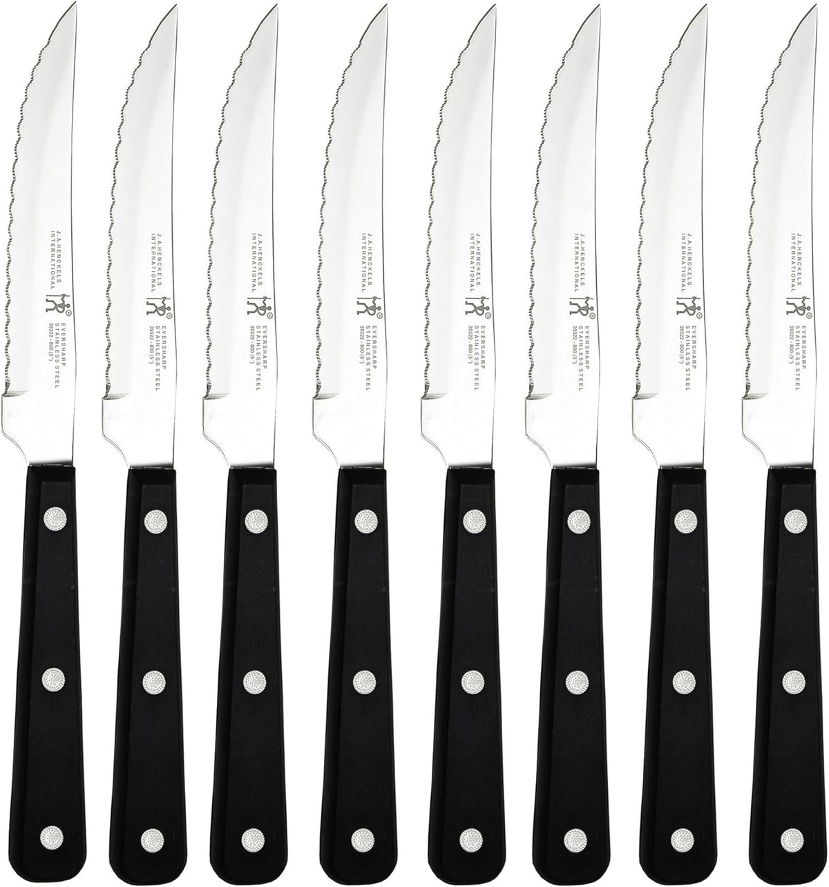 Razor-Sharp Steak Knives Set of 8, German Engineered | Informed by 100+ Years of Mastery. Dishwasher Safe. Stays Sharp with Micro Serrated Edges.
