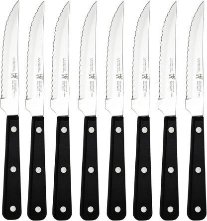 Razor-Sharp Steak Knives Set of 8, German Engineered | Informed by 100+ Years of Mastery. Dishwasher Safe. Stays Sharp with Micro Serrated Edges.