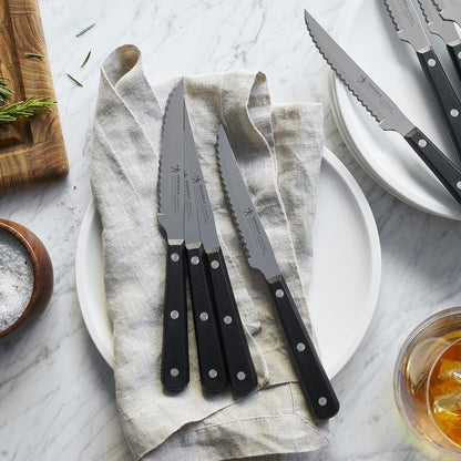 Razor-Sharp Steak Knives Set of 8, German Engineered | Informed by 100+ Years of Mastery. Dishwasher Safe. Stays Sharp with Micro Serrated Edges.
