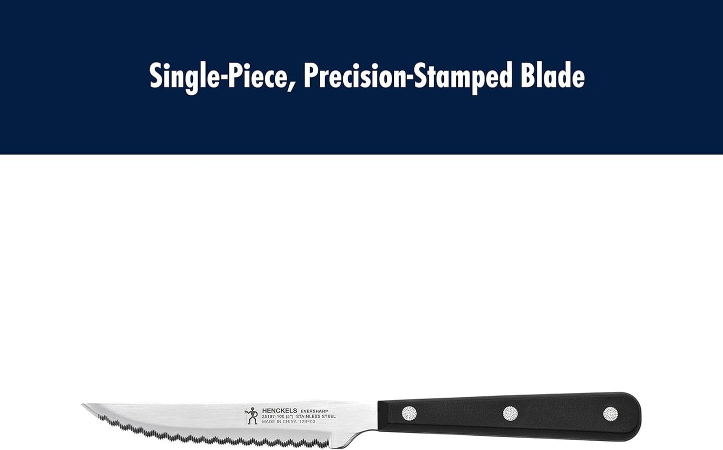 Razor-Sharp Steak Knives Set of 8, German Engineered | Informed by 100+ Years of Mastery. Dishwasher Safe. Stays Sharp with Micro Serrated Edges.