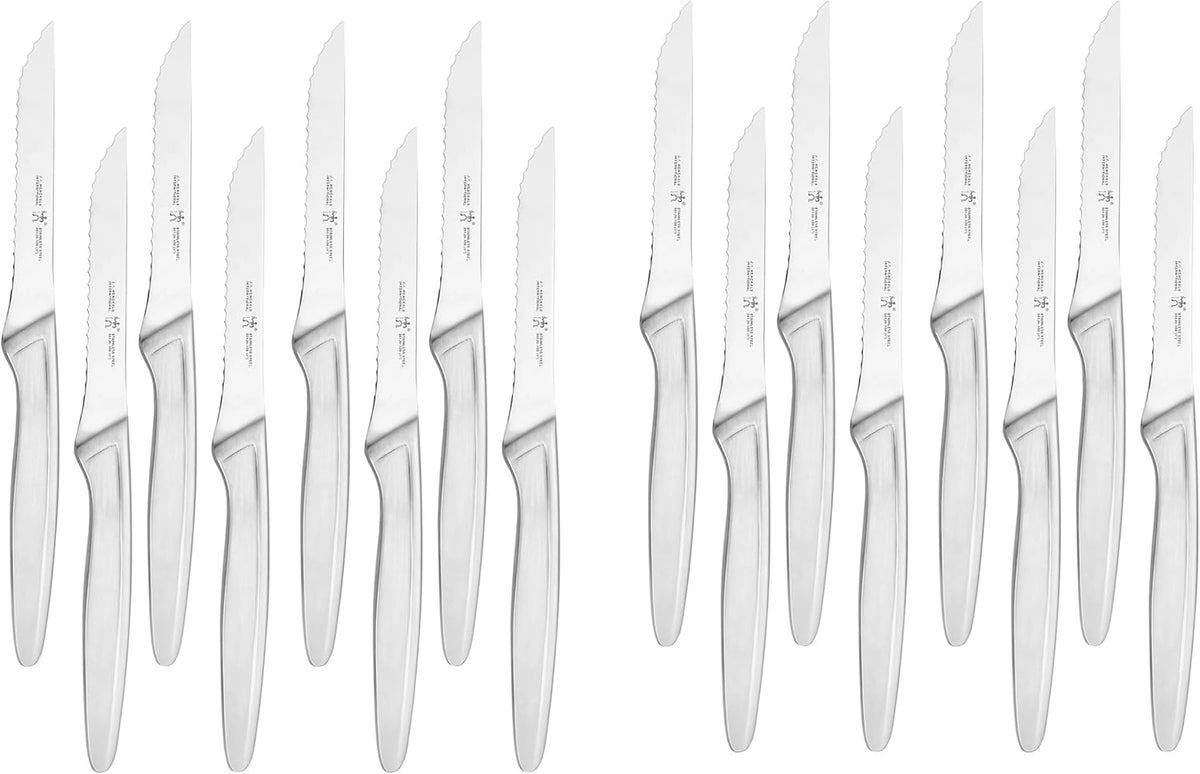 Razor-Sharp Steak Knives Set of 8, German Engineered | Informed by 100+ Years of Mastery. Dishwasher Safe. Stays Sharp with Micro Serrated Edges.