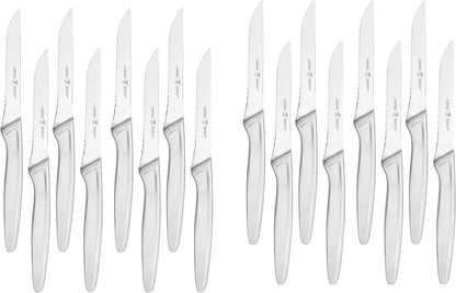 Razor-Sharp Steak Knives Set of 8, German Engineered | Informed by 100+ Years of Mastery. Dishwasher Safe. Stays Sharp with Micro Serrated Edges.