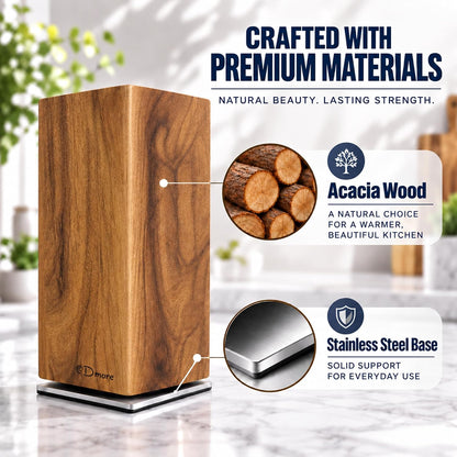 Dmore magnetic knife block without knives 360° rotatable knife holder stand