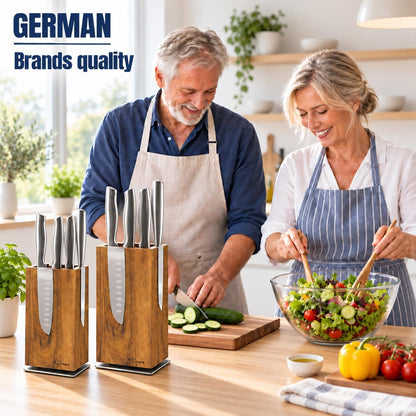 Dmore magnetic knife block without knives 360° rotatable knife holder stand
