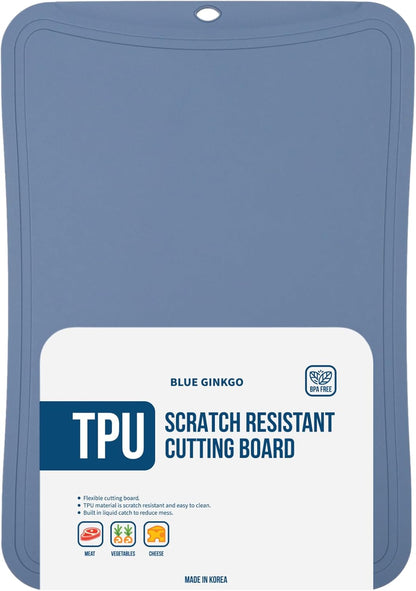 TPU Cutting Board, Medium, Made in Korea, Blue | Gentle on Knife Edges. Flexible and Durable.