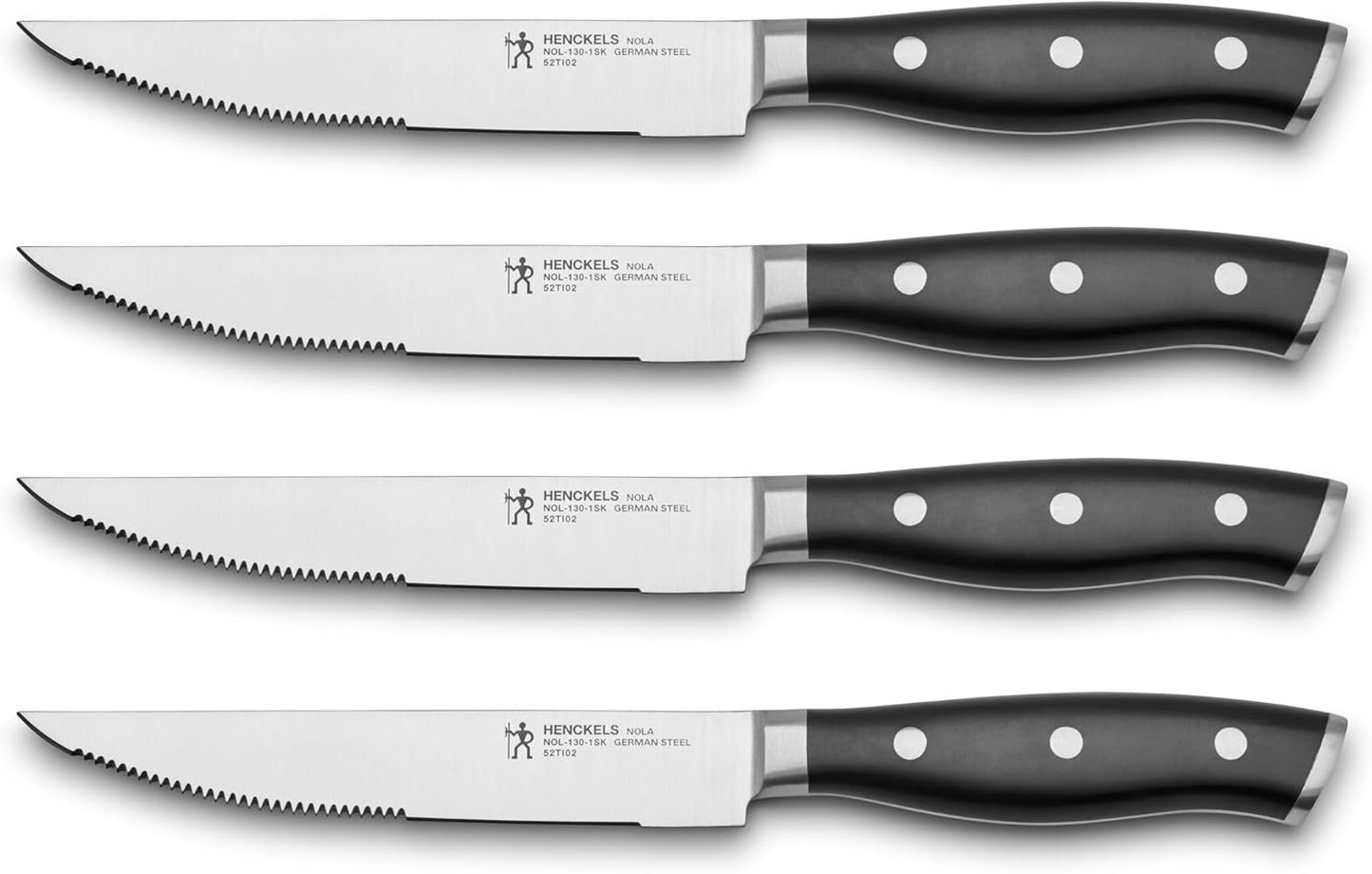 x EMERIL Lagasse The Nola Collection Razor-Sharp German 4-pc Steak Knife Set, Made in Company-Owned German Factory with Special Formula Steel perfected for almost 300 Years, Dishwasher Safe