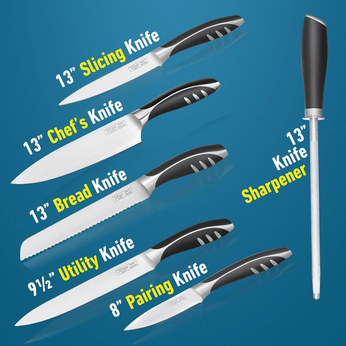 7-Piece Chef's Knife Set, Ergonomically Designed, Professional Grade Chef Knives, Great addition to any kitchen