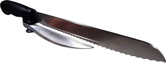 ' Precision Slicing Knife (Right-Handed) - 8 and 1/4 Inches Stainless Serrated Blade With Cutting Guide for Exact Slices Up To 5/8 Inch Thick