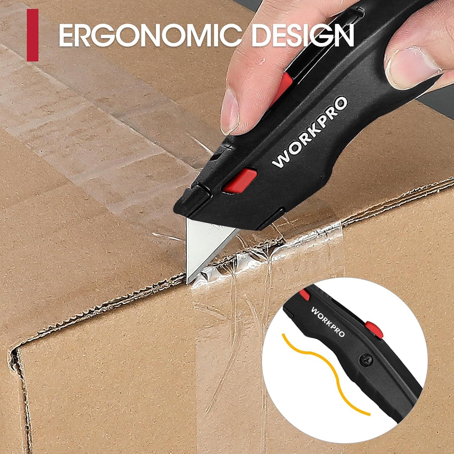 Premium Utility Knife, Retractable All Metal Heavy Duty Box Cutter, Quick Change Blade Razor Knife, with 10 Extra Blades