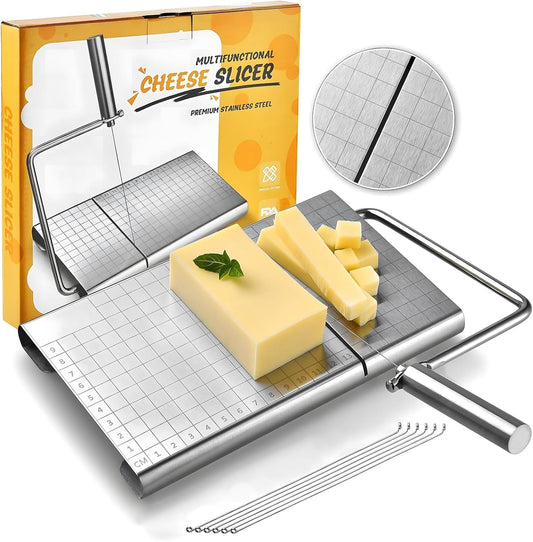 Cheese Slicer with Measuring Grid, Stainless Steel