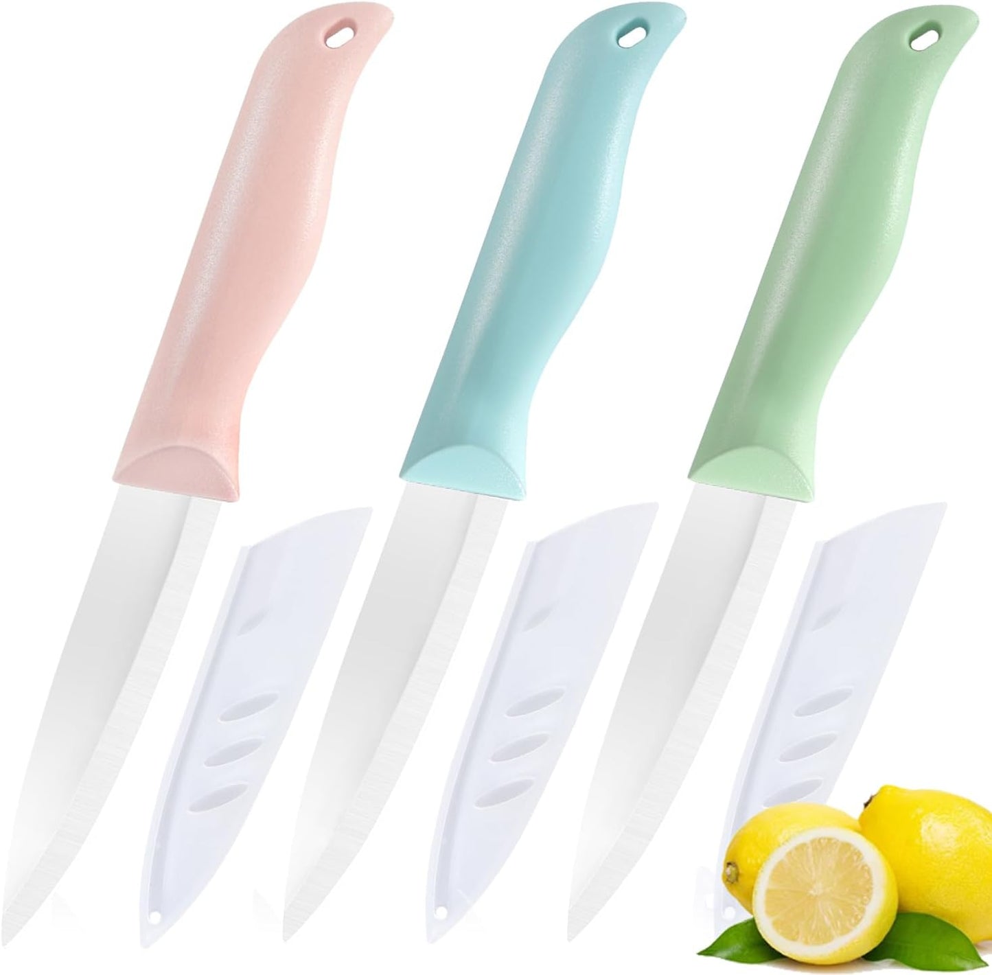 3 Pieces Ceramic Knives set, 4 inch Fruit Knife is Suitable for Most Vegetables, Fruits and Meats